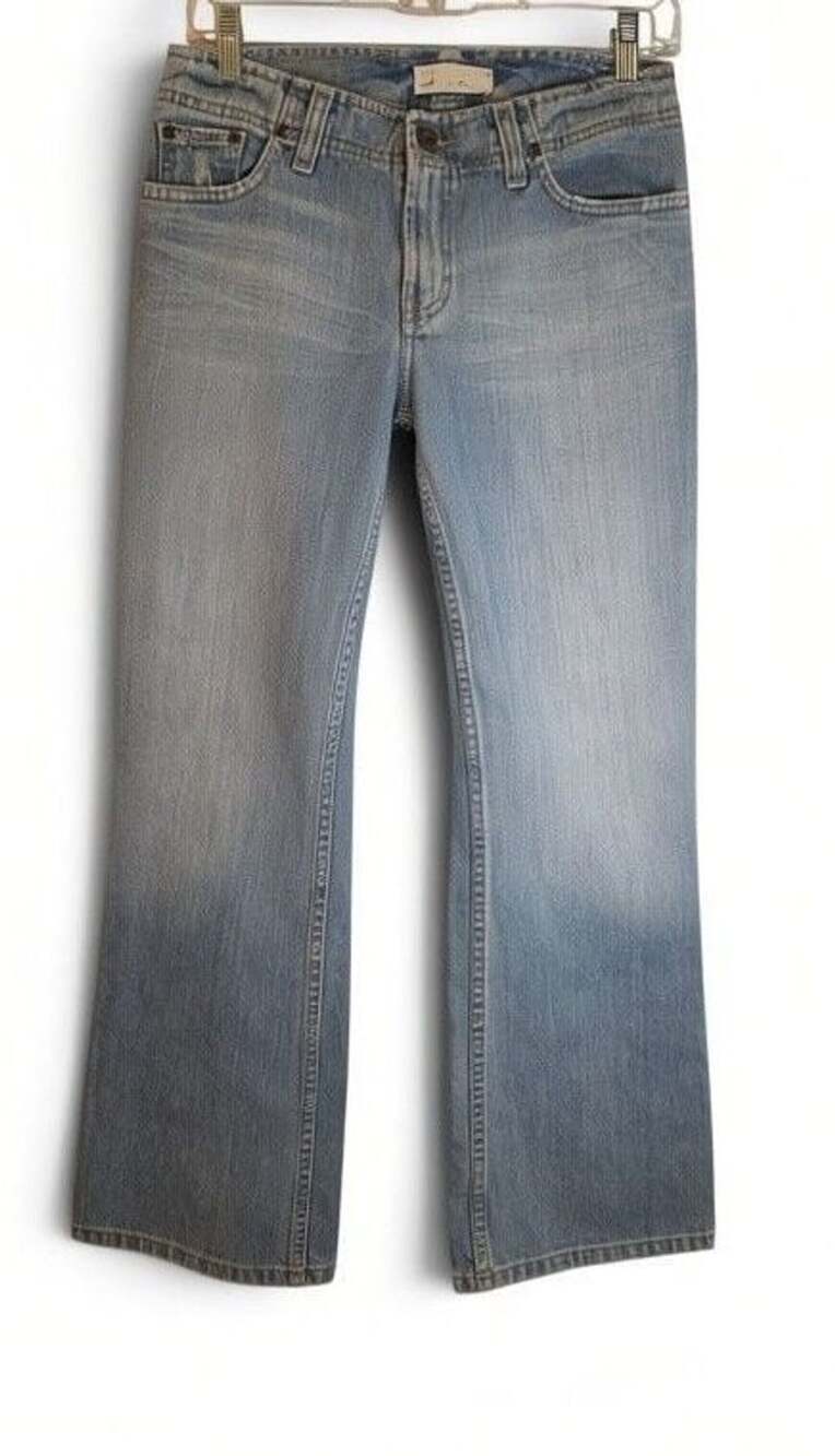 BKE Denim Women's Low Rise Bootcut Jeans Light Wash Distressed